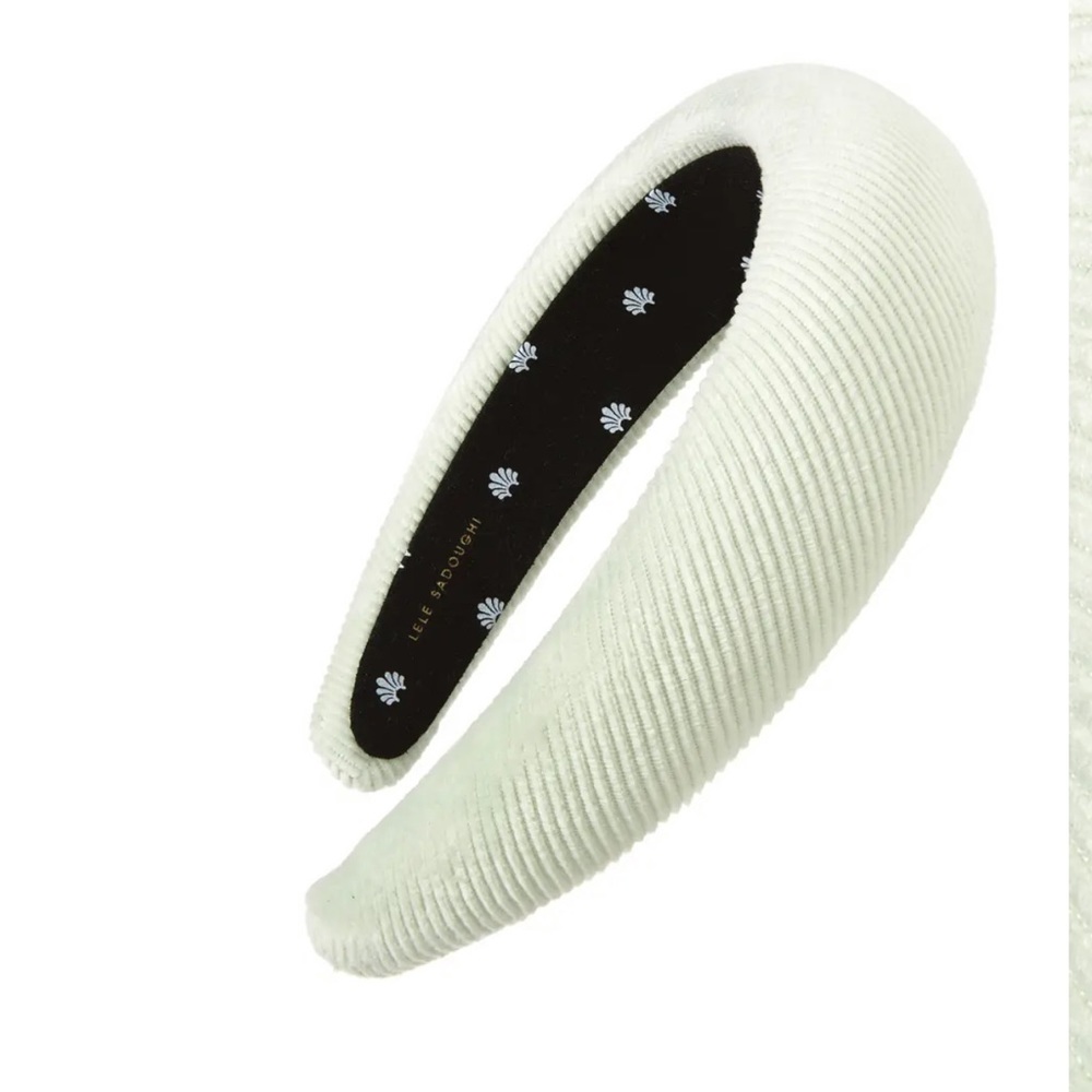 Lele Sadoughi Corduroy Padded Headband in Stone
